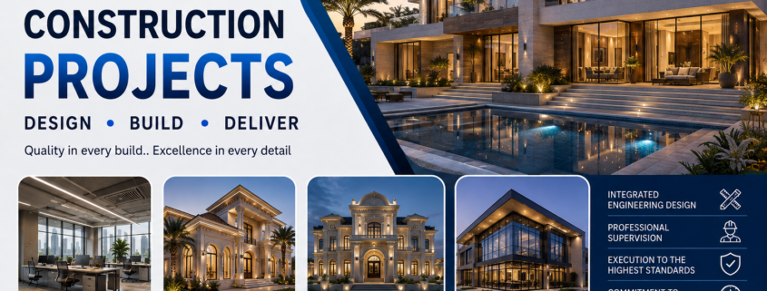 Construction and fit-out projects in Riyadh including villas, palaces, offices and commercial spaces